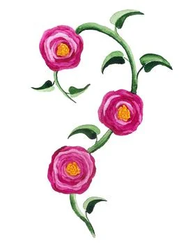 Branch with roses Stock Illustration