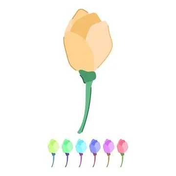 Branch sakura cherry blossom vector cartoon graphic Illustration