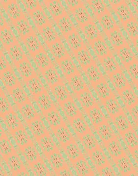 Branch-like tile detail single-line repeat pattern in heather, vanilla, pale lim Illustrazione stock