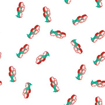 Branch tomato isometric icon seamless pattern Stock Illustration
