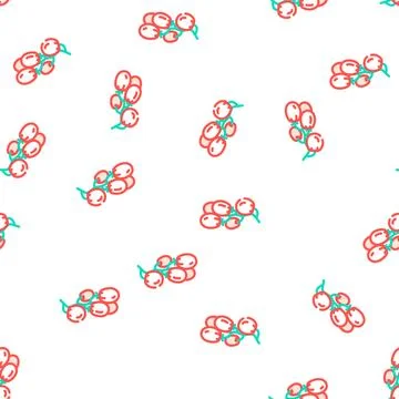 Branch tomato vector seamless pattern Illustrazione stock