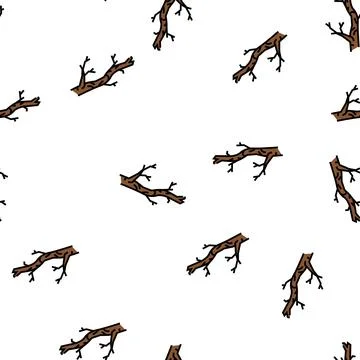 Branch wood timber vector seamless pattern Stock Illustration
