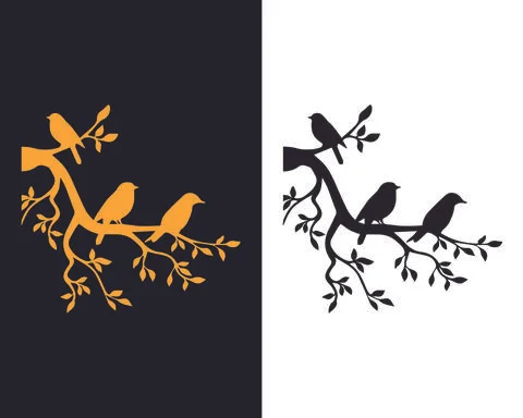 Branche oiseau vector file | Editable file Illustrazione stock