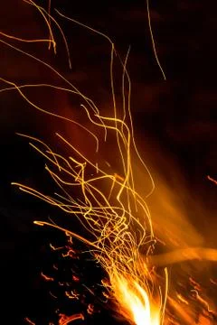 Branches on bonfire Stock Photos