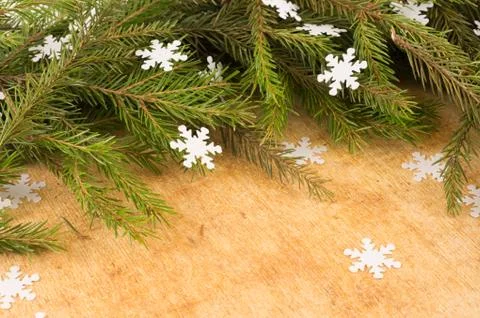 The branches of Christmas trees on the background Stock Photos