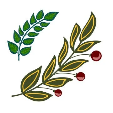 Branches flat cartoon style vector Stock Illustration