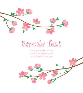 Branches with flowers Stock Illustration