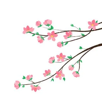 Branches with flowers Stock Illustration