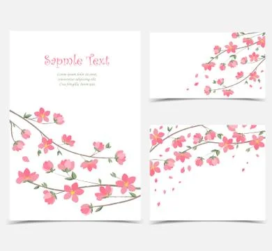 Branches with flowers Stock Illustration