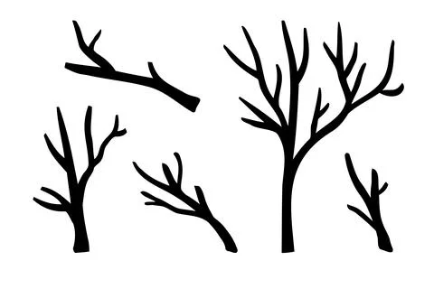 Branches hand drawn set. Branch Ink illustration. Design element. Stock Illustration