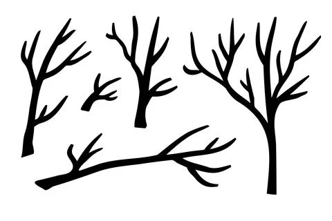 Branches hand drawn set. Branch Ink illustration. Design element. Stock Illustration