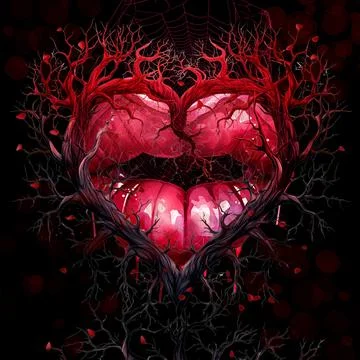 Branches of the heart of love Stock Illustration