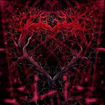 Branches of the heart of love in the web3 Stock Illustration
