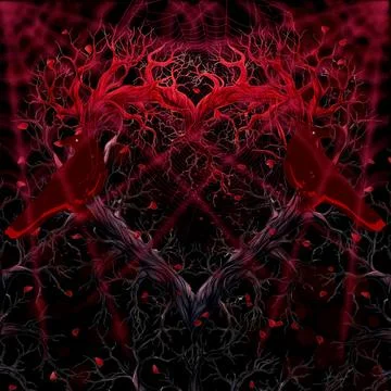 Branches of the heart of love in the web4 Stock Illustration