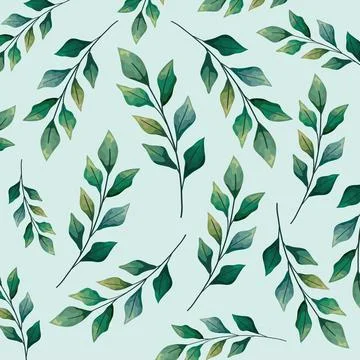Branches leafs spring pattern 스톡 일러스트