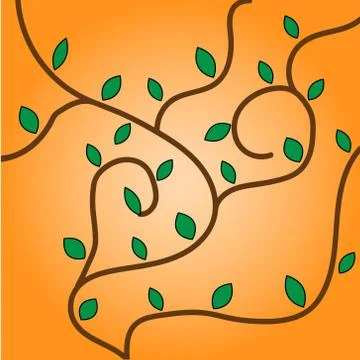 Branches with leaves Stock Illustration