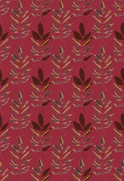 Branches with leaves seamless repeating pattern. Tree crowns, tropical exotic Stock Illustration
