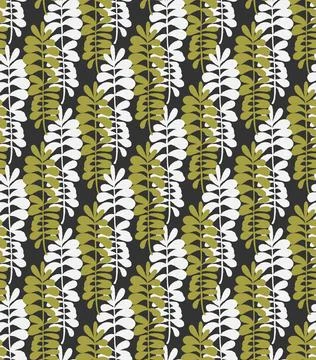 Branches with leaves seamless repeating pattern. Tree crowns, tropical exotic Stock Illustration