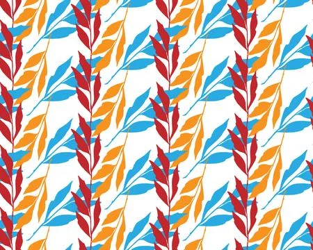 Branches with leaves seamless repeating pattern. Tree crowns, tropical exotic Stockillustratie