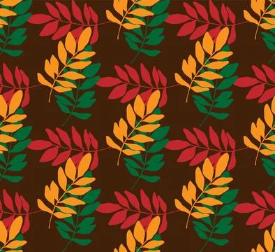 Branches with leaves seamless repeating pattern. Tree crowns, tropical exotic イラスト素材