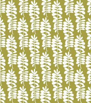 Branches with leaves seamless repeating pattern. Tree crowns, tropical exotic Stock-Illustration