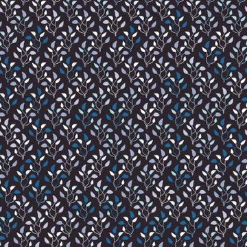 Branches with leaves seamless vector pattern Stock Illustration