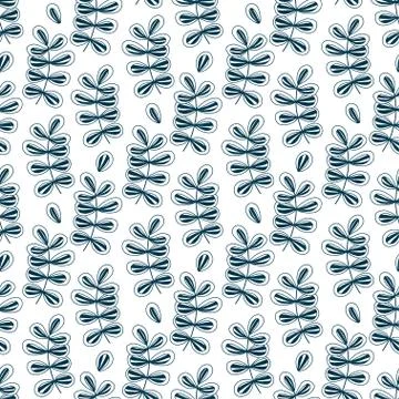 Branches seamless background. Vector pattern design. Leaves seamless pattern. Stock Illustration