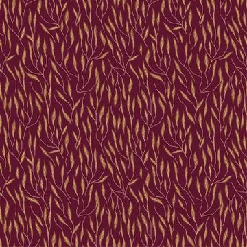 Branches seamless pattern. Floral drawn background with leafs. Texture for te Illustrazione stock