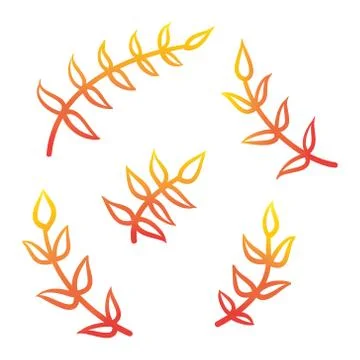 Branches vector hand drawn illustration. Icons on transparent background Illustrazione stock