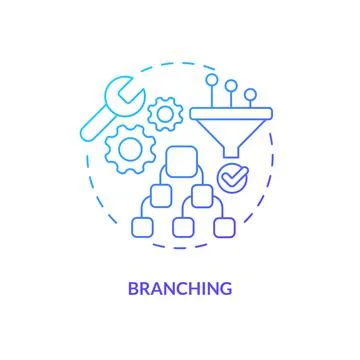 Branching blue gradient concept icon Illustrazione stock