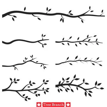 Branching Out  Versatile Tree Silhouette Vectors for Artistic Expression Stock Illustration