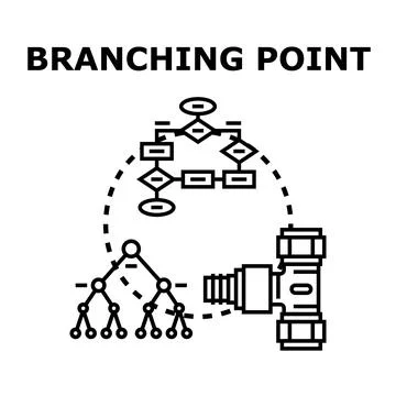 Branching point concept with process flow decision Stock Illustration