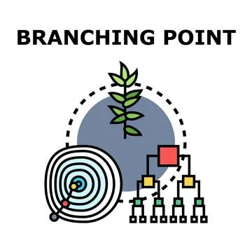 Branching point decision making evolution diagram Stock Illustration