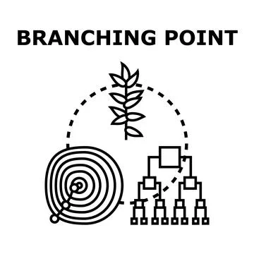 Branching point decision making evolution diagram Stock Illustration