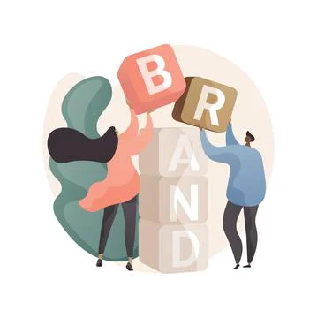 Brand building abstract concept vector illustration. Illustrazione stock