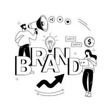 Brand building abstract concept vector illustration. Ilustración de archivo