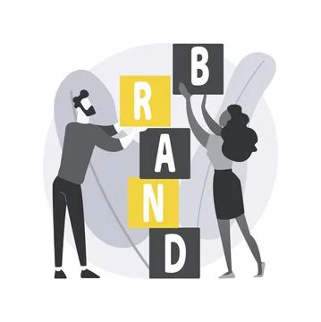 Brand building abstract concept vector illustration. Ilustración de archivo