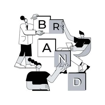 Brand building abstract concept vector illustration. Ilustración de archivo