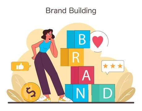 Brand Building concept. Flat vector illustration Stock Illustration