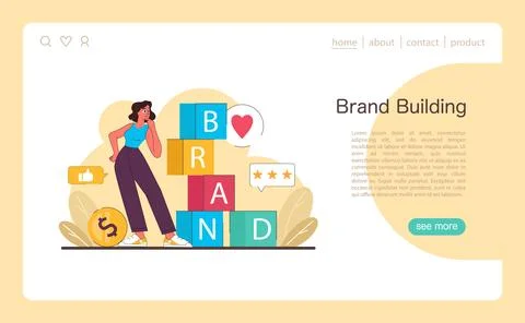 Brand Building concept. Flat vector illustration Stock Illustration