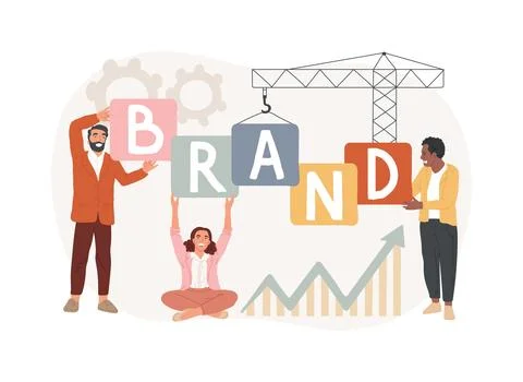 Brand building isolated concept vector illustration. イラスト素材
