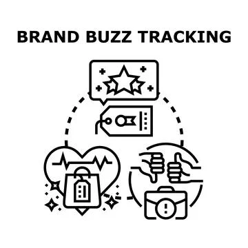 Brand buzz tracking concept measuring customer perception Stock Illustration