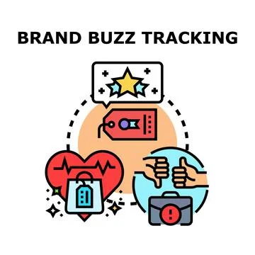 Brand buzz tracking concept measuring customer perception Stock Illustration