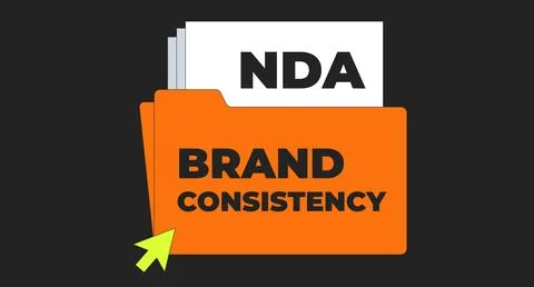 Brand consistency folder with NDA 2D illustration concept Stock Illustration