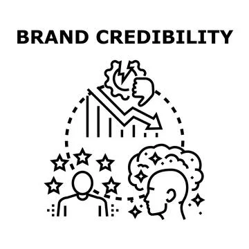 Brand credibility loss concept with negative customer perception Stock Illustration