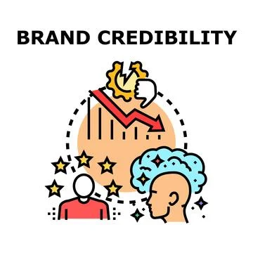 Brand credibility loss concept with negative customer perception Stock Illustration