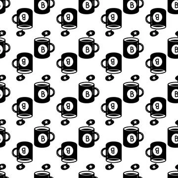 Brand cup tea pattern seamless vector イラスト素材