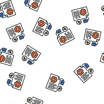 Brand development copywriting vector seamless pattern Stock Illustration