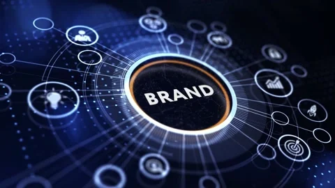 Brand development marketing strategy concept. Business, technology, internet  Vídeo Stock 185343401