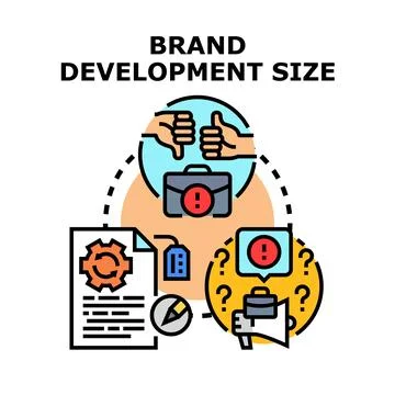 Brand development strategy and management vector icon Illustrazione stock